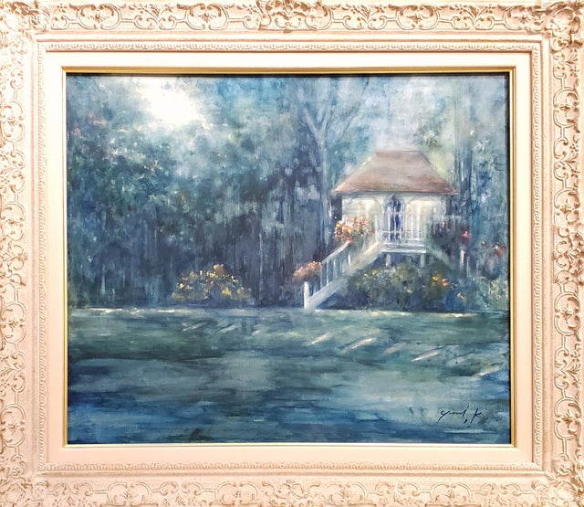 星　教会　夜　風景画　額付　yumi.A のサイン入り 公式ショップ・Yumi Kohnoura(神之浦由美)・絵画作品 | JESUS YUMMY