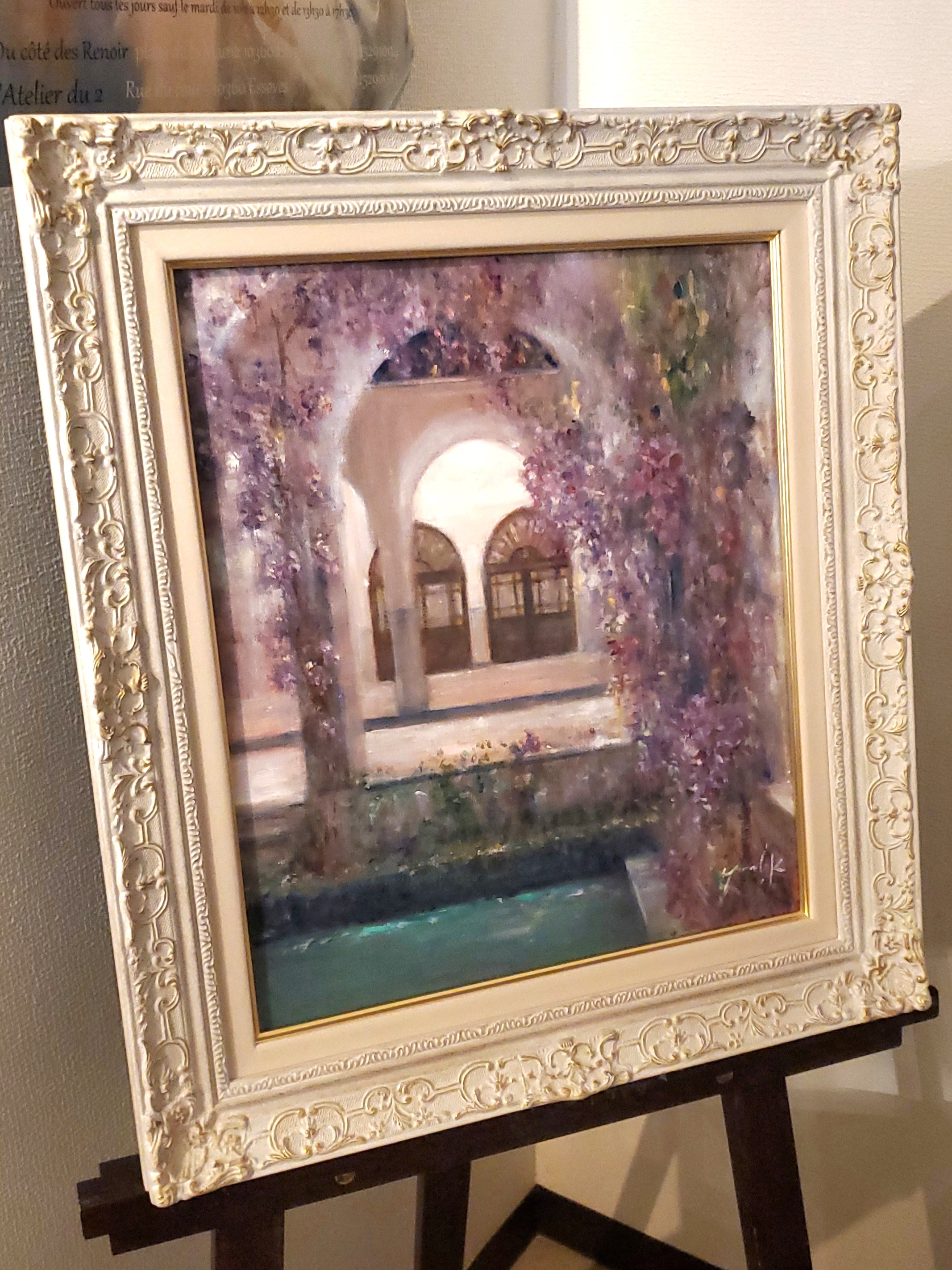 送料込み】絵画 ｢La Glycine｣ F8 額付 Yumi Kohnoura 神之浦由美 油彩